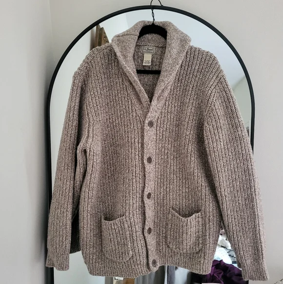 L.L. Bean's Classic Raggwool Cardigan Sweater - Picture 1 of 12